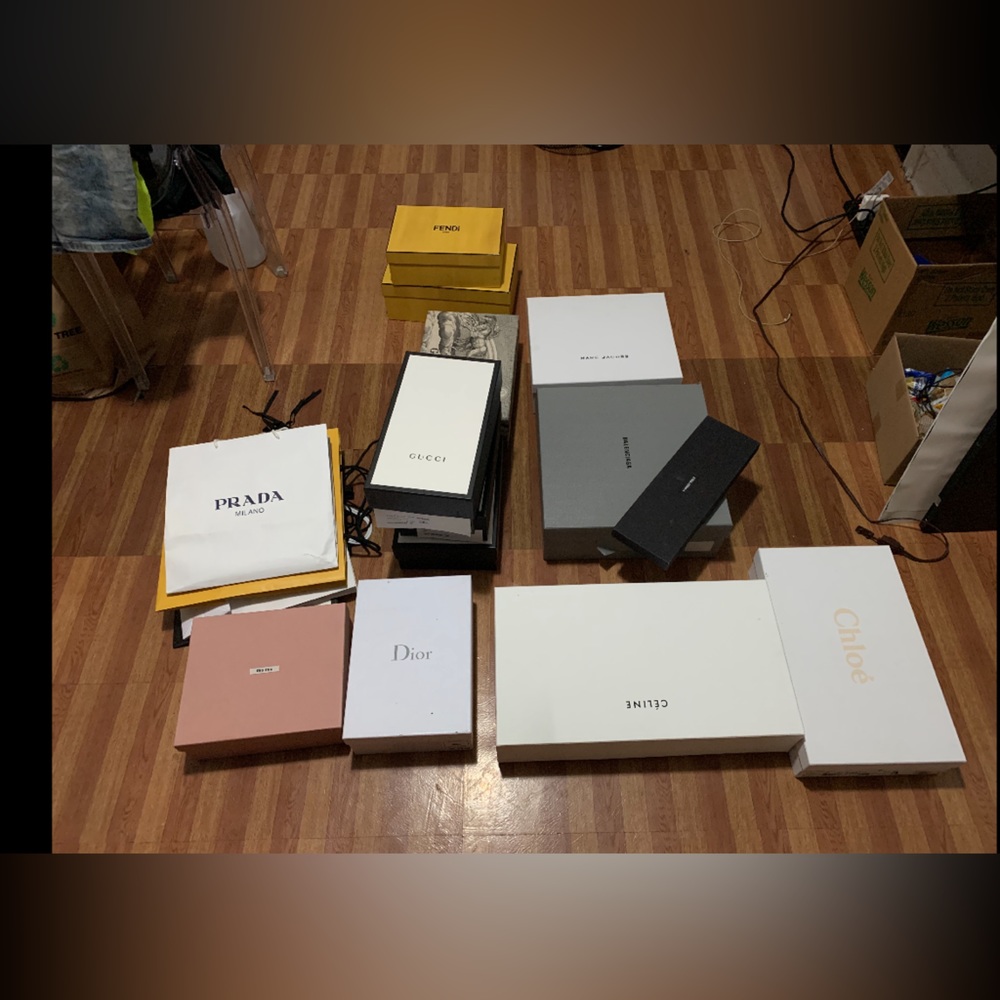 Collection of Luxury Boxes + Bags Packaging. Multiple Brands all good condition